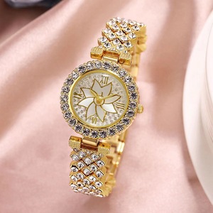 Reloj de Pulsera de Cuarzo de Lujo para Mujer con Diseño de Flor Geométrica y Diamantes, Correa con Incrustaciones de Piedras, Estilo Fashion <span class=keywords><strong>Ice</strong></span> Out - Product Image 1