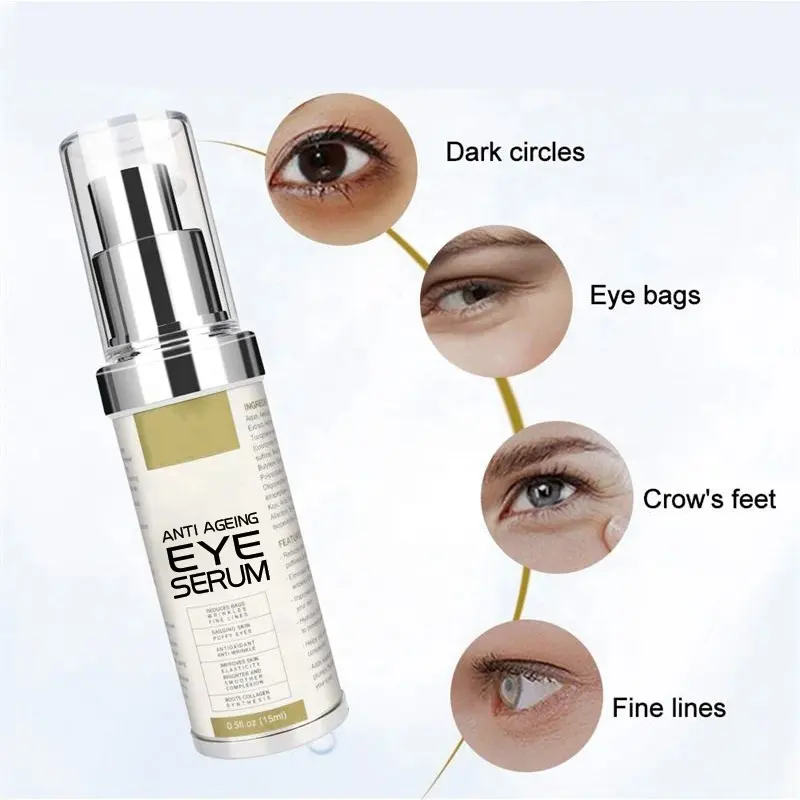 Premium Eye Treatment Serum Moisturizer With Hyaluronic Acid Vitamins Peptides Nicotinamide For Reducing Puffy Eye Bags Wrinkles