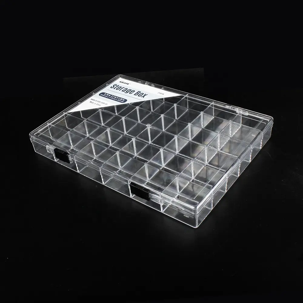 21976 plastic Clear PS 36 compartments Jewelry storage box bead container for small craft items