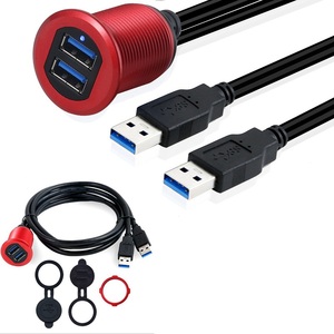 USB 3.0 Loại C tuôn ra gắn kết cáp mở rộng cho xe Bảng điều khiển Bảng điều khiển gắn kết dẫn ánh sáng tinh khiết Đồng bện che chắn cho máy tính sử dụng - Product Image 5