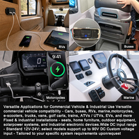 Cargador de Coche con Panel de Carga Rápida 3.0 USB y Interruptor Táctil, Personalizado con Resorte Automático, 12V 24V, Toma de Corriente USB para Coche