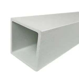 China Manufacturer High Strength FRP Hollow Square Pipe Support Fiberglass GRP Pultruded Tube Profile 50mm