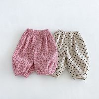 Celana Harem Bayi Kasual Motif Leopard Polkadot Bahan Corduroy Unisex untuk Anak Musim Semi Gugur