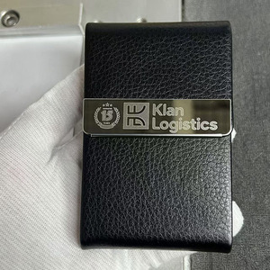 Customize Aluminum <strong>Metal</strong> Name Card Case Box Pu Leather Business Card Holder Case for Men Women <strong>File</strong> <strong>Cabinets</strong> - Product Image 3