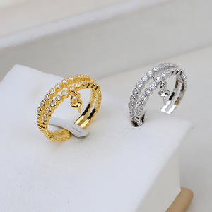 Wenchi Simple S925 Argent Bague DIY à bouche ouverte pour perle, réglable, pour femme, accessoires de bijouterie avec plateau vide 256-Living Mouth - Product Image 1