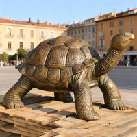 Sculpture géante de tortue en bronze coulé, style faune sauvage réaliste, patine antique, sur mesure, pour la décoration de place urbaine