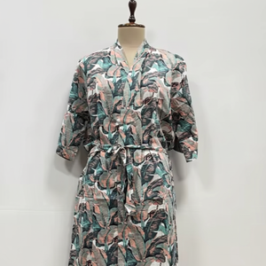 Robe Kimono Imprimée en Coton Vintage de Luxe à Motifs Floraux Indiens pour Femmes, Longue Robe de Plage, Couverture de Bain, Vêtement de Nuit, Grande Taille - Product Image 1