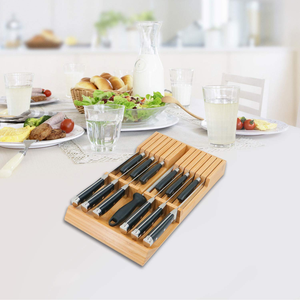 Bamboo <b>Kitchen</b> <b>Drawer</b> Knife Holder, in <b>Drawer</b> Knife Block, Knife <b>Drawer</b> <b>Organizer</b> Fit for 13 Knives - Product Image 6