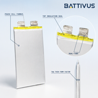 Batterie LiPo polymère au lithium BATTIVUS 5000mAh 3.7V 30C à décharge élevée, cellule en pochette 150x50x7mm 117g pour pack de batterie d'outils électriques
