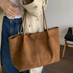 Colefa Boutique en ligne - Sac à bandoulière tendance version coréenne pour femme, sac fourre-tout décontracté minimaliste en tissu façon daim - Product Image 1