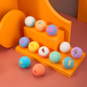 Fournitures pour le bain de luxe de marque privée Ensemble de boules de bain faites à la main Bombes à bulles biologiques de couleurs mélangées Relax avec logo