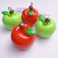 Breloques en résine en forme de pomme, mignonnes, 3D, à suspendre, pour boucles d'oreilles, colliers, porte-clés