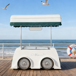 Carrito de Helados con Congelador, Carrito Móvil de Comida Callejera, Kiosco - Product Image 1