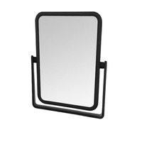Miroir double face en verre noir, design Art Déco, cadre en plastique, pour salle de bain, cuisine, usage décoratif, femmes, filles, dames