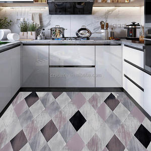 Barato Pvc <span class=keywords><strong>vinilo</strong></span> impermeable 3D blanco y negro rejilla Peel and Stick autoadhesivo baño piso pegatina papel tapiz suelo - Product Image 4