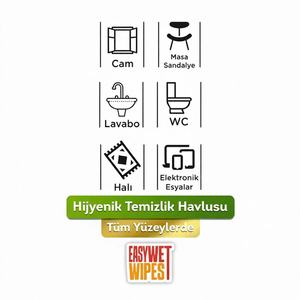 Lingettes humides anti-allergiques faciles à utiliser, détergents pour le nettoyage des surfaces, 90 lingettes en provenance de Turquie pour un nettoyage efficace - Product Image 1