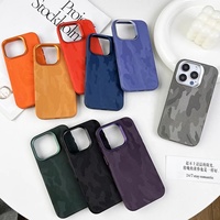 Coque de téléphone en cuir motif camouflage PU coque de téléphone sublimée charge sans fil magnétique intérieure pour iPhone 15 14 Pro Max