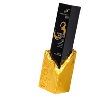 Trophée en verre cristal imprimé en 3D de couleur créative, fait sur mesure, récompense pour employé exceptionnel, souvenir de retraite, médaille personnalisée, boîte cadeau