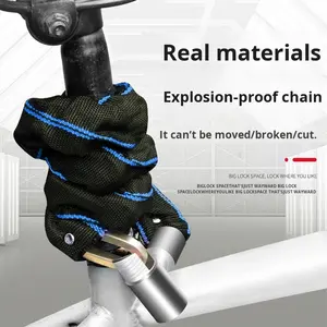 Candado para <span class=keywords><strong>Bicicleta</strong></span> 2 en 1, Candado en U con <span class=keywords><strong>Cadena</strong></span> de Acero Resistente, Antirrobo, Portátil, para <span class=keywords><strong>Bicicleta</strong></span>, Motocicleta, <span class=keywords><strong>Bicicleta</strong></span> Eléctrica - Product Image 2