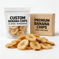 Marque privée - Chips de banane croustillantes frites sous vide - Tranches de banane biologiques sucrées pour une collation saine