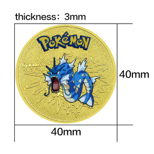 Pièce de monnaie commémorative en métal colorée sur le thème de l'anime japonais Pokémon, médaille classique de remise de diplôme - Product Image 1