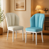 Chaises de salle à manger personnalisables en cuir avec pieds en métal pour salon et restaurant – Offre spéciale