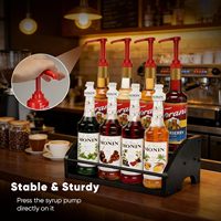 Étagère de présentation en bois pour bouteilles d'alcool, support pour gobelets de boissons froides et bouteilles de sirop séparées pour comptoir de bar à café