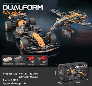 Modèle de voiture de course F1 McLaren Orange 1:8 en blocs de construction, 2120 pièces, transformable en <span class=keywords><strong>avion</strong></span>, avec télécommande et éclairage - Product Image 3