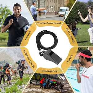 <span class=keywords><strong>Silbato</strong></span> de Árbitro Personalizable de Alta Calidad con Correa para el Cuello y Gancho para Partidos de Fútbol y Baloncesto, Cuerda de Poliéster - Product Image 3