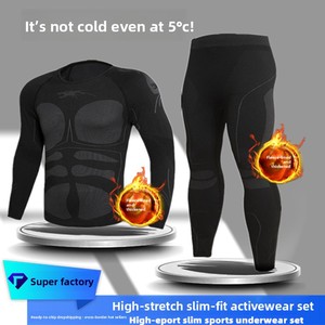 Set di Intimo <span class=keywords><strong>Termico</strong></span> per Sport all'Aperto, Altamente Elastico, Traspirante, Funzionale, Aderente, con Blocchi di Colore - Product Image 4