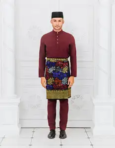 SIPO Malaysia Eid เสื้อผ้าไหมสำหรับผู้ชาย,ทรงสลิมฟิต Baju Kurung Melayu จาก Baju Melayu Baju Raya