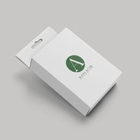 Présentoir à crochets en carton blanc imprimé sur mesure pour emballages de médicaments, pilules, masques et liquides, en papier biodégradable et recyclable avec logo