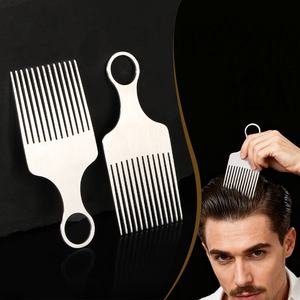 Peines Afro de Dientes Anchos para Peinar Cabello Rizado, Peines Afro de Metal, Herramientas de Peinado de Metal para Mujeres y Hombres - Product Image 6
