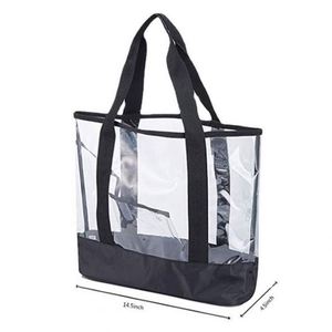 Bolsa de Mano Transparente de Gran Capacidad, con Estampado de Letras, Bolsa de Playa de PVC Transparente, Bolsa de Hombro para Viaje, Compras - Product Image 2