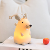 Lampe de chevet LED tactile portable personnalisée mignonne en silicone pour enfants, lampe de nuit pour chambre d'enfant, souris personnalisée, cadeau lumineux, jouets colorés
