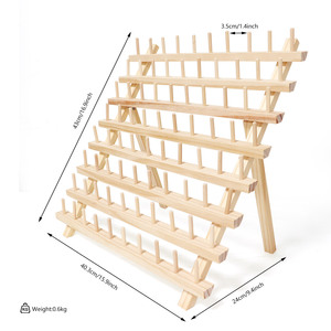 Faggio 60 rocchetti per cucire e ricamo rastrelliera in <span class=keywords><strong>legno</strong></span> filo cucito con ganci per cucire e ricami - Product Image 4