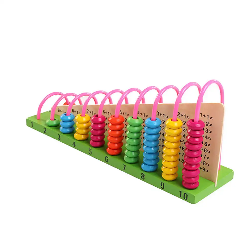 Giocattolo di abaco dei giocattoli educativi di legno dello scaffale dell'arcobaleno di legno variopinto poco costoso su ordinazione