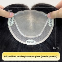 LONGFOR Premium Virgin Hair Topper for Women Hand Woven Natural Look Comfortable Toupee Indétectable Breathable Daily Wear for