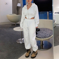Ensemble de tenue deux pièces pour femmes personnalisé, sweat-shirt court et pantalon de jogging, style sportif Y2K, design à paillettes