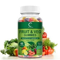 60Pcs Natuurlijke Organische Gemengde-Smaak Samengestelde Fruit En Groente Gum Gastro-intestinale Verpleging Helpen Spijsvertering Gummies