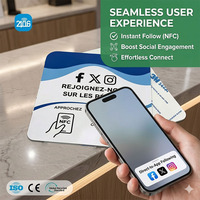 Plaque autocollante personnalisée en PVC de qualité supérieure avec impression CMJN, NFC, 100 mm, pour avis et tables