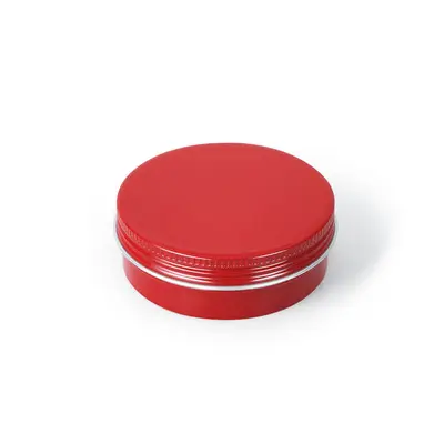 Frascos redondos de aluminio rojo de 60ml, embalaje de cosméticos, lata de jabón de 2oz