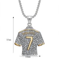 Collier Hip Hop Punk en acier inoxydable plaqué or 18 carats avec pendentif étoile de football Cristiano Ronaldo Neymar Mbappé Portugal Géométrique