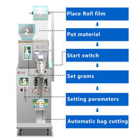 Petite machine automatique de pesage, de remplissage et de scellage de poudre pour le sucre, les bonbons, les épices, le masala, le thé en sachet, prix