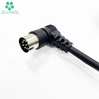 Câble en spirale PU à angle droit 8 broches Midi/Mini/Alimentation Din 22AWG JST XH 9 broches vers Din 8 9 broches Faisceau de câbles