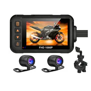 Relee haute qualité moto dvr caméra fournisseur HD 1080P DVR Double objectif grand Angle vue avant et arrière