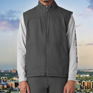 Gilet matelassé épais imperméable pour homme, sans manches, col montant, fermeture éclair intégrale, léger, décontracté, avec logo personnalisé, collection hiver 2026 - Product Image 3