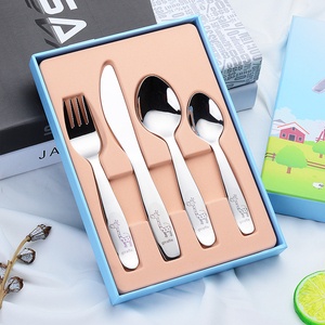 Thép không gỉ 18/10 dễ thương Kid trẻ em muỗng nĩa dao thiết lập dao kéo - Product Image 2