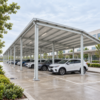 Abri de stationnement modulaire en acier préfabriqué sur mesure, auvent métallique pour voitures, entrepôt industriel et commercial extérieur