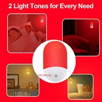 Petite veilleuse rouge à brancher sur prise murale, LED 670nm, contrôle automatique par capteur, lampe de nuit pour le sommeil